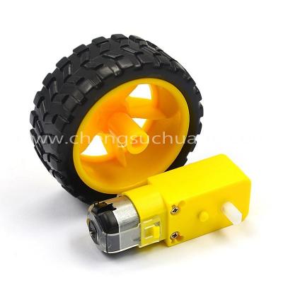 65 x 26mm Plastic Tire Wheel + DC 3-6v Gear Motor For Arduino Smart Car