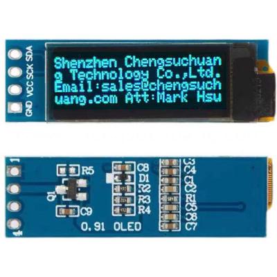Blue Text 4Pin 12832 IIC SSD1306 0.91INCH OLED Display Module for Arduino