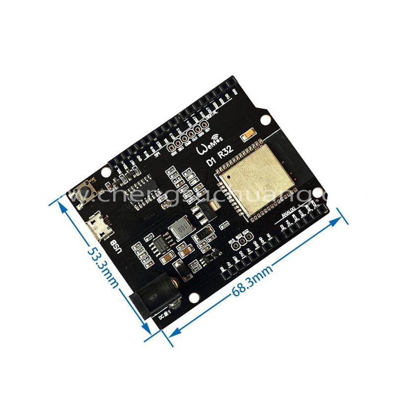 Size of ESP32 Development Board with 4MB Flash Compatible with Arduino WiFi Module, Wemos D1.jpg